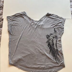Harley Davidson - Gray Women's Top with Black Design - L